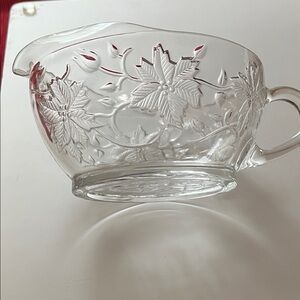Clear Floral Glass Grav bowl